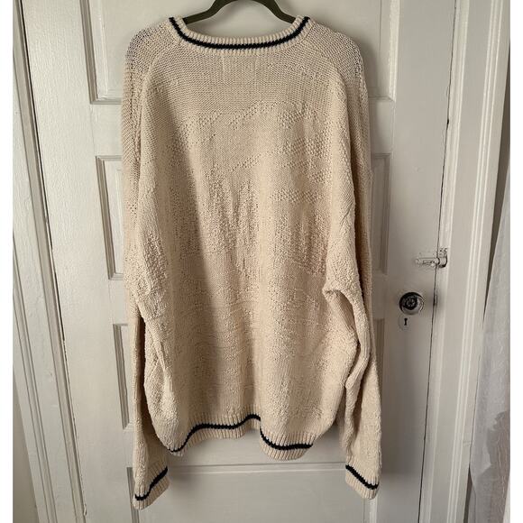 VTG Shenandoah Men’s Sweater 4XLT Chunky Knit Cream Embroidered Buck Hunting USA - Picture 11 of 12